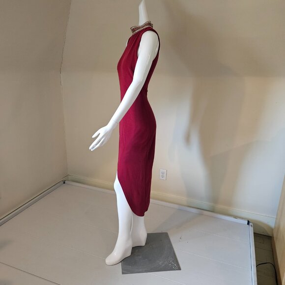 Bebe beautiful red sequined collar dress size S - Picture 3 of 8